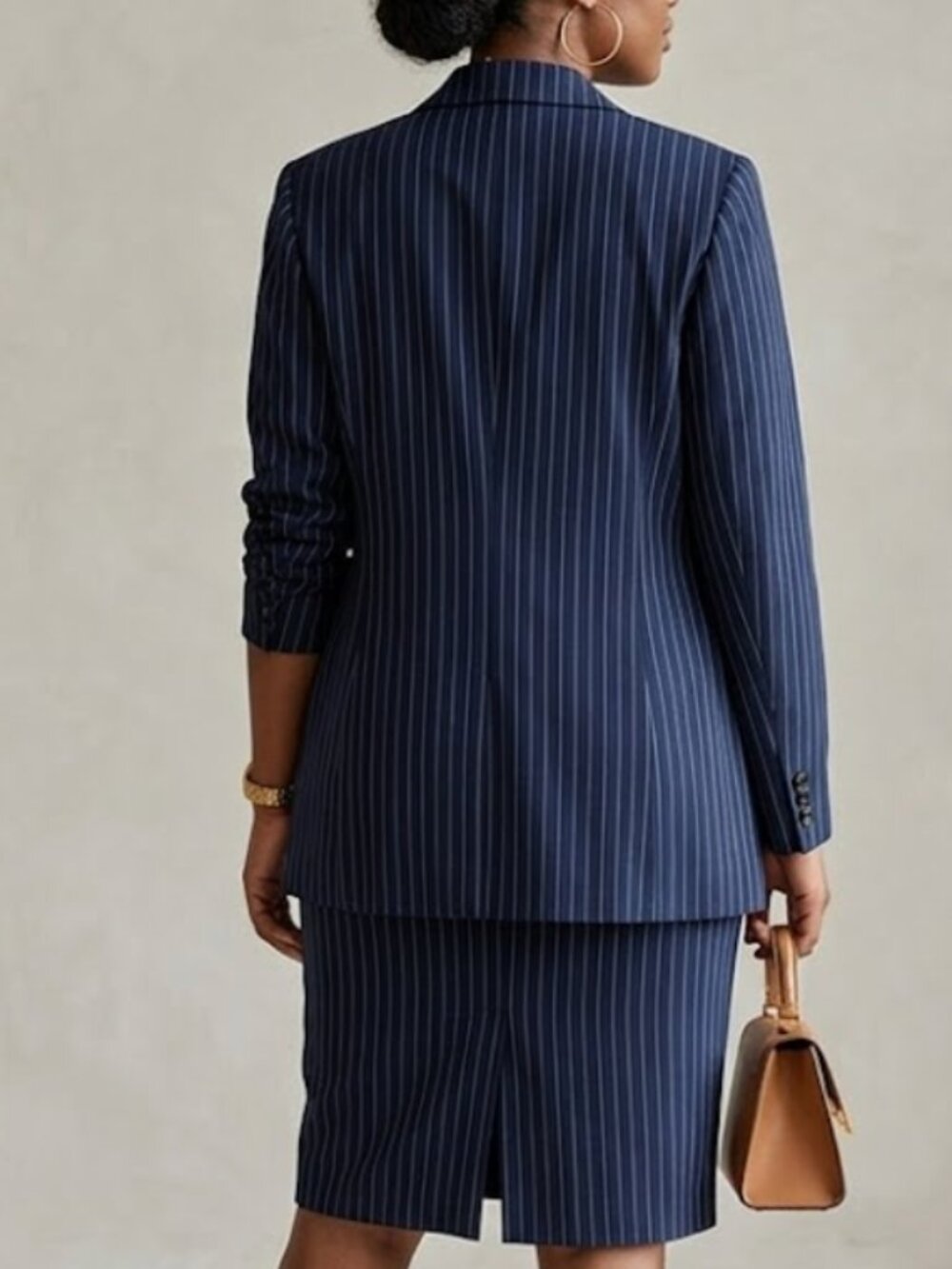 Jessica London Navy Pinstripe Blazer SZ 20 - Picture 5 of 7